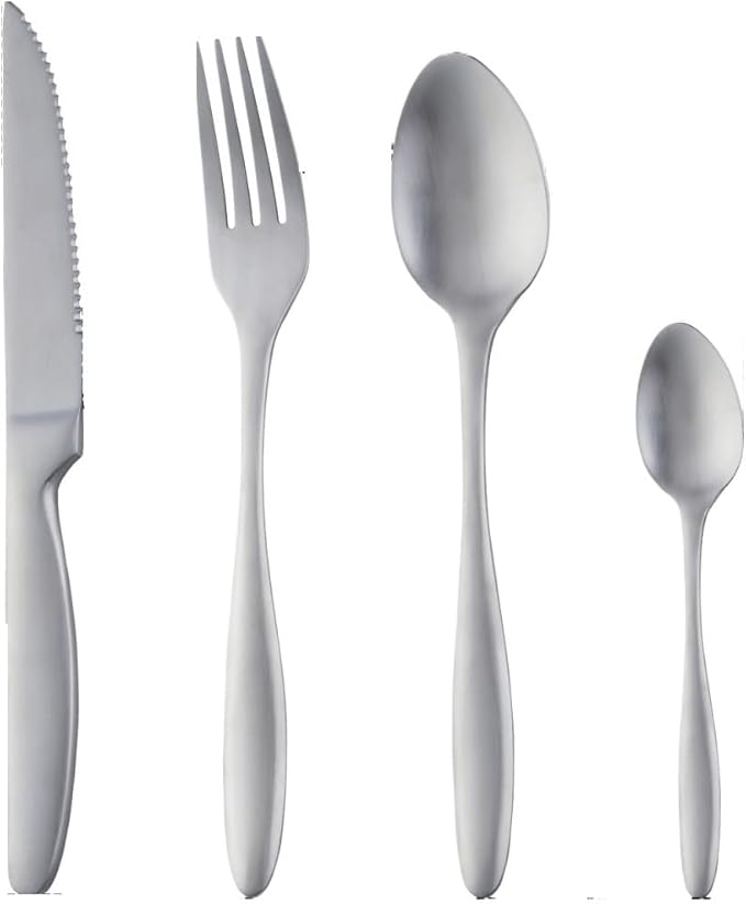 Stainless Steel Flatware serving set,Home Kitchen Eating Tableware Set,Dishwasher Safe,For Home Kitchen Restaurant Hote 4/16/24/32/40/48 Pieces Stainless Steel Knife, Fork And Spoon Hotel Household Ta
