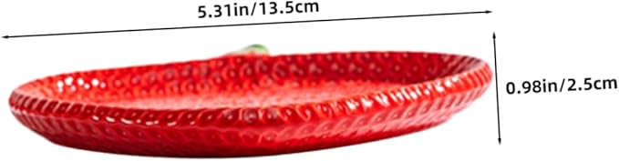 STOBAZA Strawberry Shaped Ceramic Appetizer Plate: Porcelain Snack Dish For Sushi Pastry And Desserts - For Home Gatherings And Outdoor Picnics
