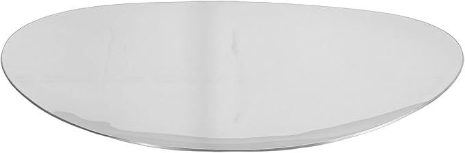 Metal Serving Tray, Stainless Steel Platter for Fruit Snacks Candy Chocolate Appetizer, with Elegant Silver Finish, for Coffee Table Home Decor Wedding Party (L)