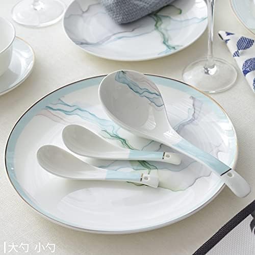 Dinner Plate Set Ceramic Dinnerware Set Kitchen Tableware Dinner Dish Ceramic Plates and Dishes Bowls 56Pcs Combination, size