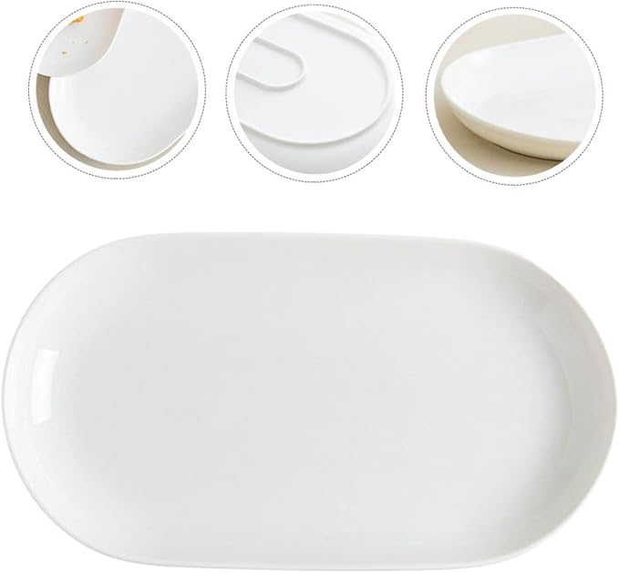 Elegant Oval Fish Steaming Plates Ceramic Dessert Plate Food Server Mora Ceramics Dinner for Entertaining
