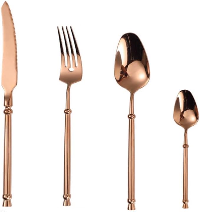 Exquisite Stainless Steel Cutlery Set Knife Fork Spoon Silverware Set Mirror Polished Flatware Set Kitchen Utensils Dessert Spoon Practical