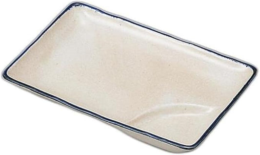 Kiseto 6.0 Rectangular Partition Plate [ 6.8 x 4.5 x 1.1 inches (17.3 x 11.6 x 2.7 cm) | Ceramic Plate, Reinforced Porcelain, Setomonohonpo