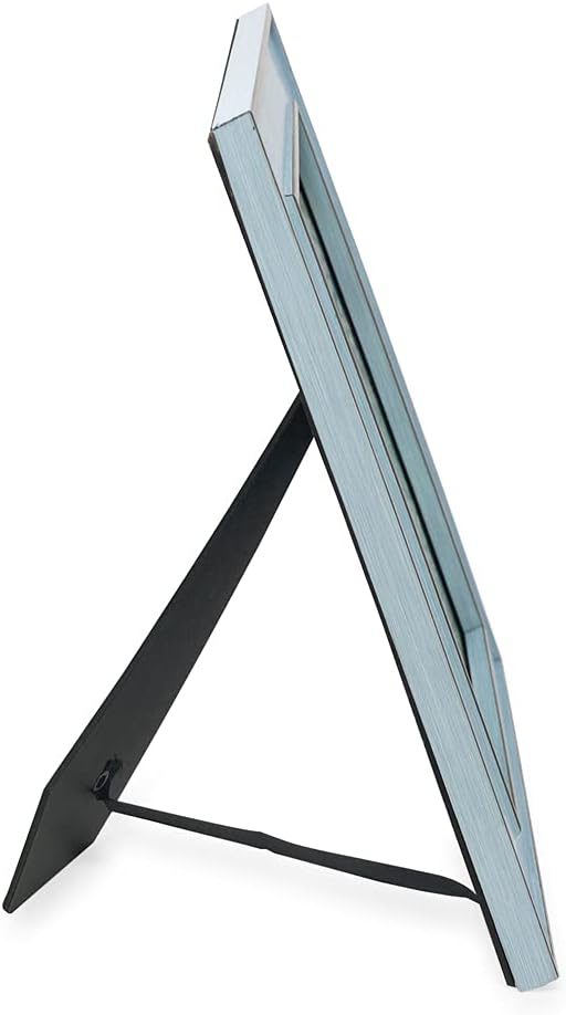 Isaac Jacobs 8x10 Blue w/Brown (Vertical & Horizontal) Double Border Picture Frame w/Black Fabric Easel, Wall-Mountable, Made for Tabletop & Gallery, Home or Office (8x10, Blue W/Brown)