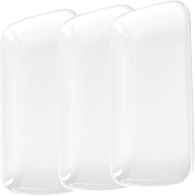 PRETYZOOM 3pcs Appetizer Plates for Party Rectangular Food Serving Trays for Salads Breakfast Dessert