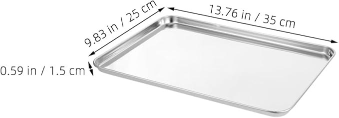 Healifty 2pcs Stainless Steel Steaming Tray Chinese Liangpi Steamer Pan Rectangular Serving Tray Platter Easy Clean Modern Minimalist Style