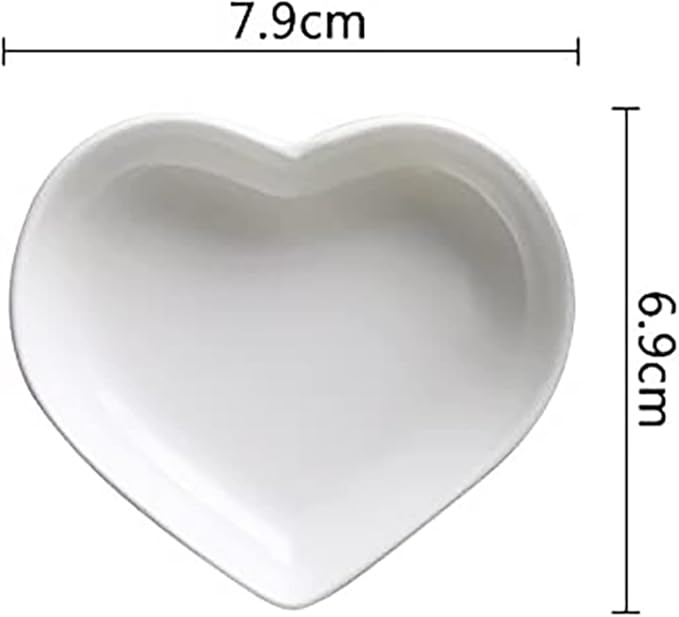 SOCOSY Heart-shaped Multipurpose Ceramic Sauce Dish Seasoning Dishes Sushi Dipping Bowl Appetizer Plates Serving Dish Saucers Bowl(Set of 4)
