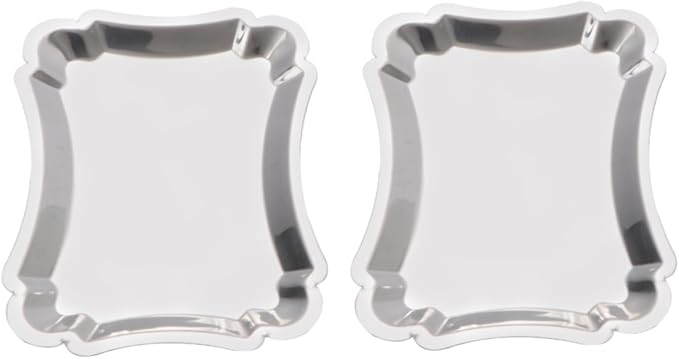 2pcs Stainless Steel Dessert Plates Cake Trays for Party Divided Serving Trays Food Safe Polished Design for Wedding
