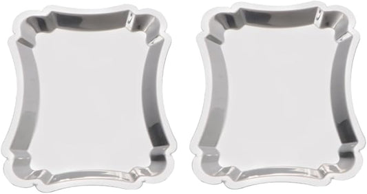 2pcs Stainless Steel Dessert Plates Cake Trays for Party Divided Serving Trays Food Safe Polished Design for Wedding
