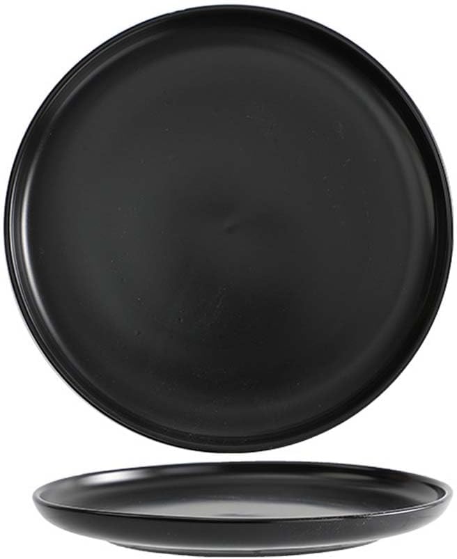 Ceramic Dessert Plates Set of 2,Mini 6 inch Porcelain Round Salad Plates,Serving Appetizer Plates,Black Small Plates Dishes Dinner Plates,Food Dinnerware for Kitchen