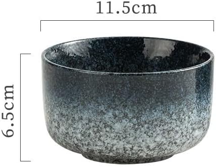 Kitchen Plates Ceramic Bowls, Japanese Soup Bowls, Commercial Retro Noodle Bowls, Salad Bowls Restaurant Plates(B)