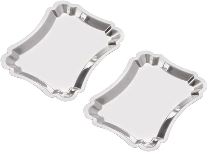 Ciieeo 2pcs Snack Trays for Party Large Serving Tray Stainless Steel Dessert Plate