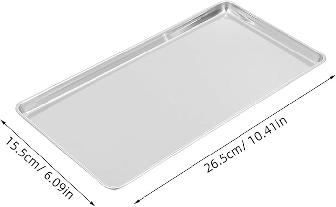 Stainless Steel Steam Pan 10.43X6.10X0.47In Multipurpose Oven Tray for Baking Barbecue Serving and Food Storage Durable Kitchen Catering Plate
