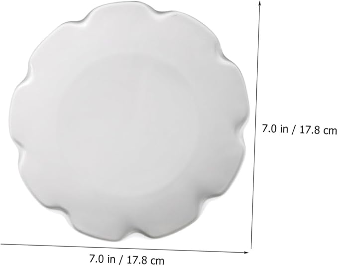 Cabilock 4Pcs White Ceramic Plates Set Oven Safe Dinner Plates Decorative Porcelain Serving Dish for Home Use for Steak Breakfast and Desserts