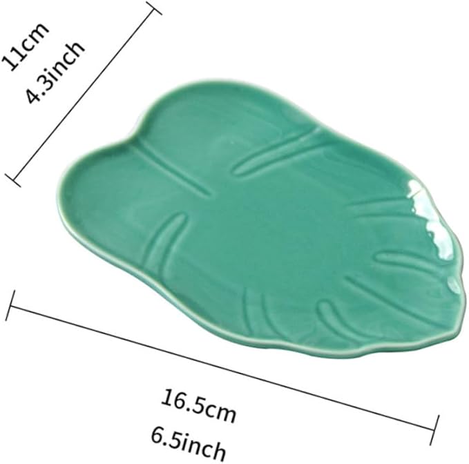 Leaf Shaped Dessert Plate Polished Smooth Food Serving Plate for Appetizer Cake Fruit Multi-function