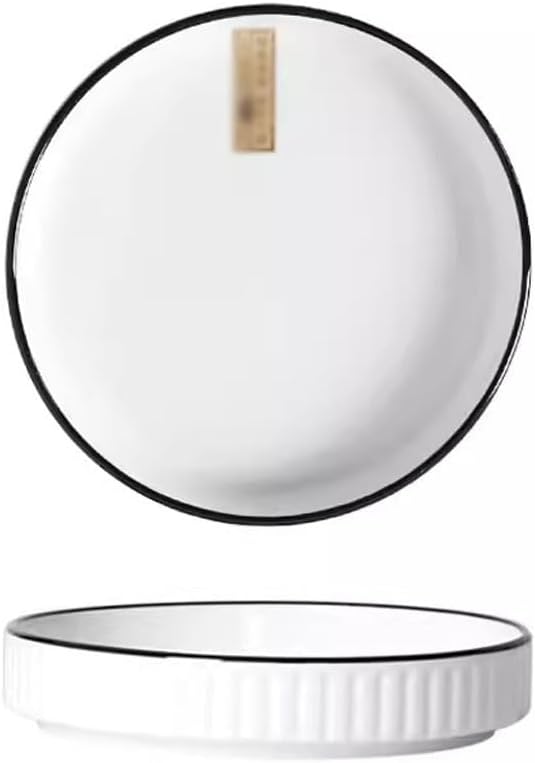 Pasta Bowls Appetizer Plates Nordic Style Simple Plate Dish Plate Home Solid Color Creative Personality Round Ceramic Dish Plate Fruit Salad Plate Dining Serving Plates for Parties