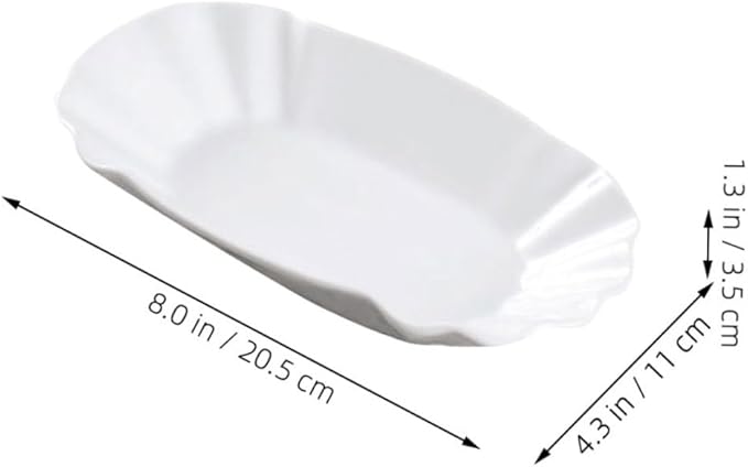 2pcs French Fries Plate Serving Platter Ceramic Snack Plates for Desserts Appetizers Kitchen Condiments
