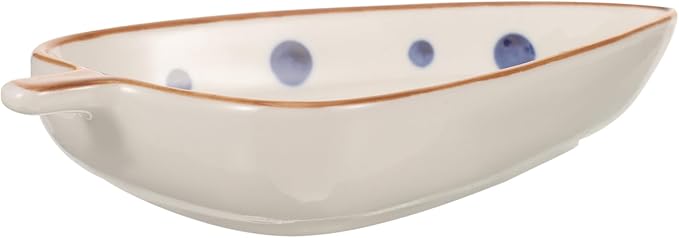 LIFKOME Ceramic Leaf-shaped Snack Plates for Dipping Sauces and Appetizers Hand-painted Tabletop Dish for Home and Restaurant Use Multi-purpose Serving Tray for Salads Desserts and Snacks