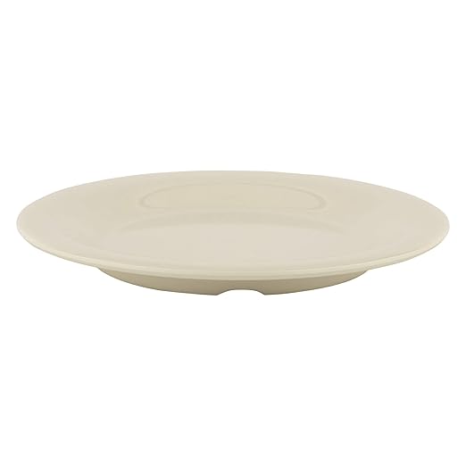 G.E.T. 6.5" Ivory Heavy-Duty Wide Rim Melamine Appetizer Plate (Set of 4)