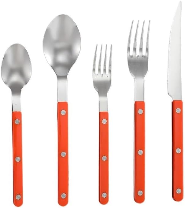 Stainless Steel Flatware serving set,Home Kitchen Eating Tableware Set,Dishwasher Safe,For Home Kitchen Restaurant Hote 5/20/30/40 Pieces Household Steak Cutlery Set Stainless Steel Cutlery Knife, For