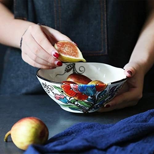 European Style Floral Cutlery Set Ceramic Dinner Plate Dish Porcelain Dessert Plate Fruit Dishes Dinnerware Set Tableware Tools