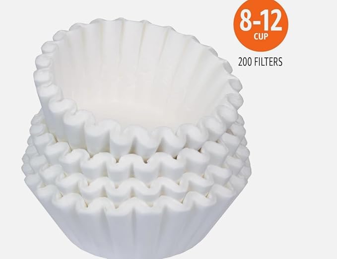 Coffee Filters 8-12 Cup, 200 Count, Basket Coffee Filter, Paper Filters White