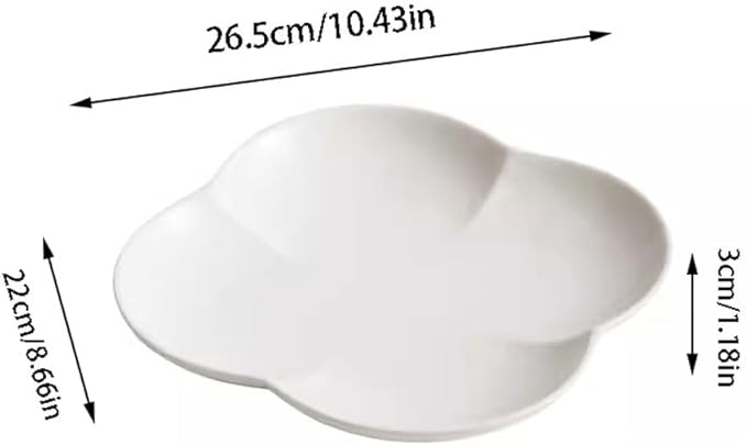 SONGCHAO Party Supplies White Porcelain Flower-shaped Dinner Plate Home Salad Plate Fruit Plate Restaurant Hotel Creative Appetizer Plate Party Plates