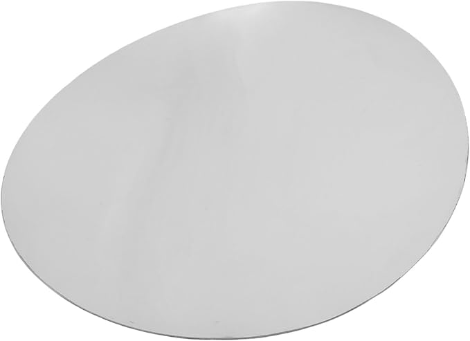 GOTOTOP Metal Serving Tray, Stainless Steel Luxury Dessert Platter, Elegant Silver Finish for Weddings and Home Decor (L)