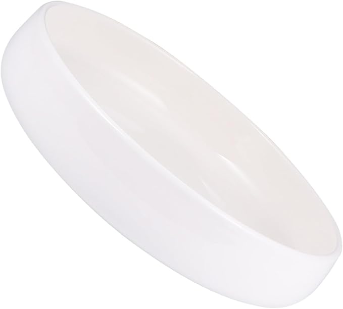 Ceramic Steamed Food Plate 21cm Glossy White Western Cuisine Dinnerware Multi-use Food Serving Dish Suitable for Home and Restaurant Use