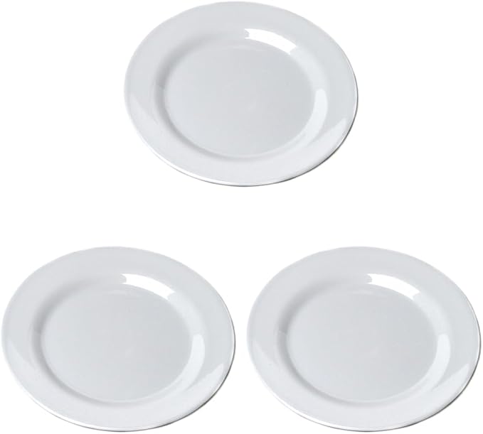 Chef Craft Classic Melamine Appetizer Plates, 8 inches in Diameter, White (Pack of 3)