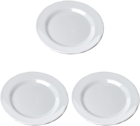 Chef Craft Classic Melamine Appetizer Plates, 8 inches in Diameter, White (Pack of 3)