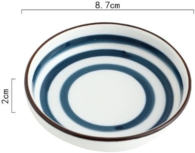 Appetizer Plates Saucer Dish Round Dipping Snack Bowl, Ceramic Serving Dish Condiment Dish Sushi Soy Dish for Condiment