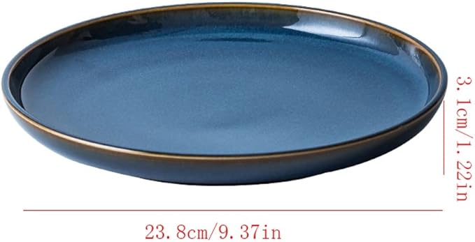 Kitchen Plates Serving Plate Tray Ceramic Plate Creative Tableware Plate Restaurant Steak Plate Flat Plate Restaurant Plates(24cm)
