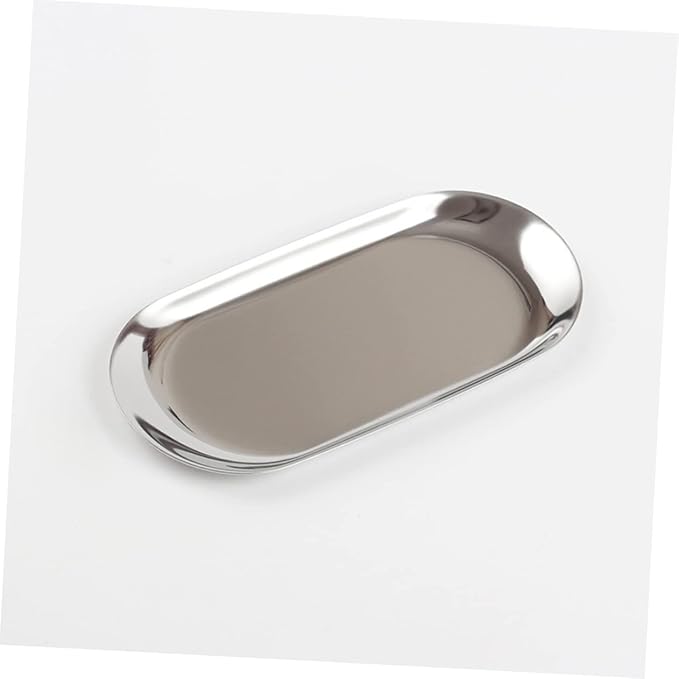 Professional Silver Tray for Serving and Bathroom Stainless Steel Large