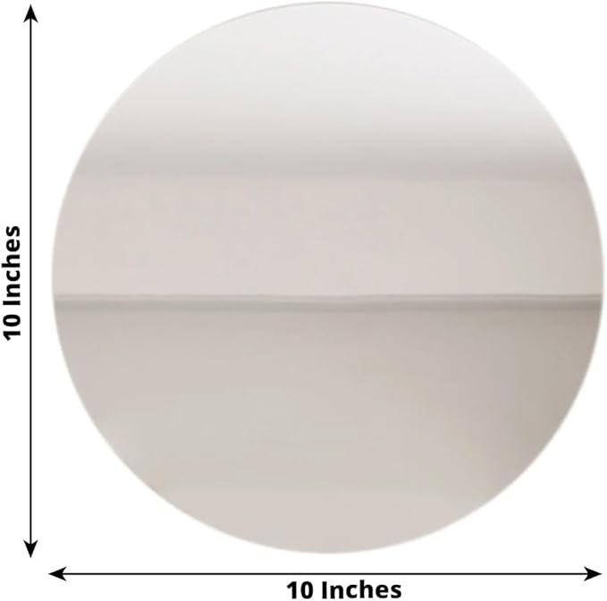 Efavormart 10 Pack Silver Round Acrylic Mirror Tray for Decoration, Circle Candle Plate Centerpiece Bases - 10"