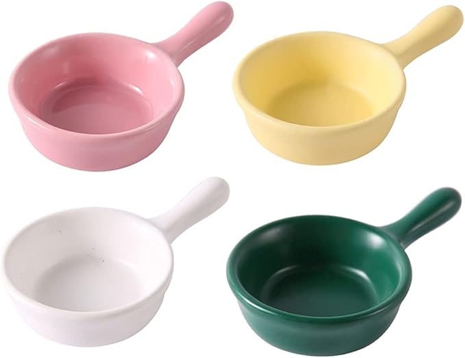 snack plate Soy Sauce Dish Small Bowls Dipping Condiment Server Mini Dipping Soy Sauce Dishes Ceramic Sushi Snack Appetizer Plates Set with Handle snack tray