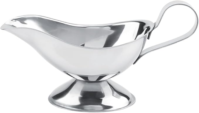 Gravy Boat, Mini Sauce Jug Stainless Steel Gravy Boat with Handle Sauce Cup with Dripless Lip Spout for Gravy Sauces Salad Dressings Cream(5oz)