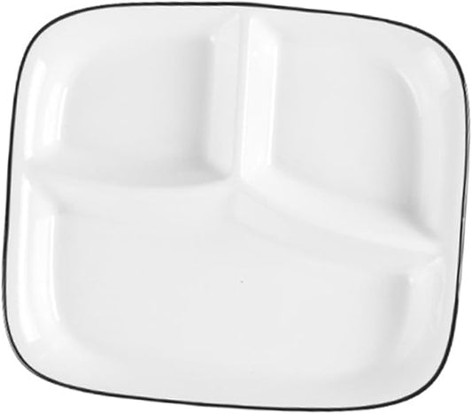 Cabilock Divided Serving Plate Ceramic Tableware Portion Plates Dishwasher Safe Great for Dinnerware for Party and Meal Prep