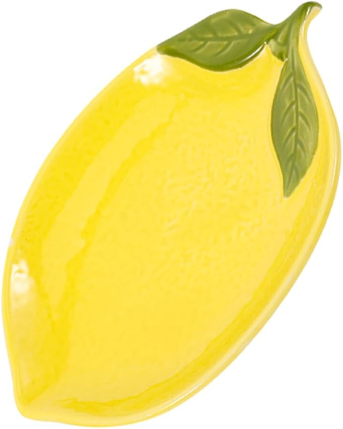 Lemon Themed Ceramic Plates Set 5.9 Inch Cute Lemon Salad Plates Appetizer Bowls Fruit Snack Serving Dish for Kitchen Dining