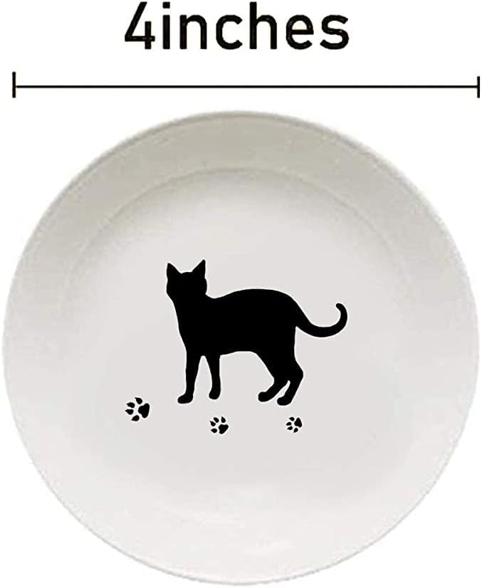 123Arts 4pcs Ceramic Cat Relish Dish Seasoning Dish Dipping Appetizer Plates Ketchup Plate