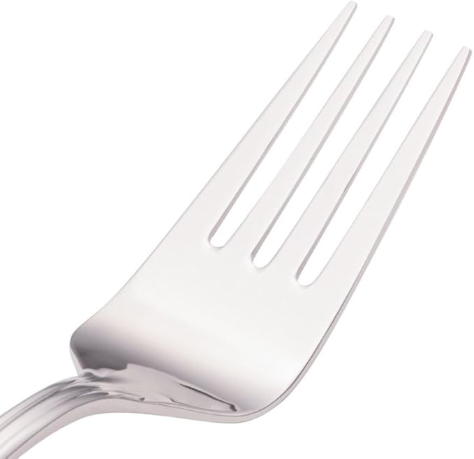 Soro Essentials- 18/8 Stainless Steel Simplicity Cold Meat Fork 3.0mm Set of 12- Serving Utensils Serving Flatware Cutlery Kitchen Tableware Buffet Serving Utensils for Home Kitchen and Restaurant
