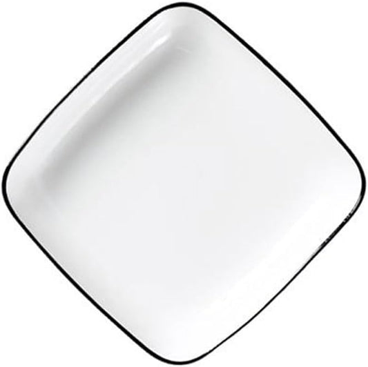 SONGCHAO Party Supplies Nordic Style Plate Set Household Dish Plate Ceramic Square Plate Creative Personality Vertical Plate Simple Tableware Set Party Plates