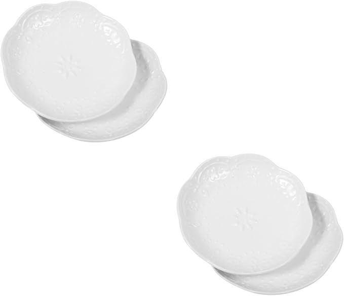 2sets Ceramic Dipping Bowls Decorative Sauce Plates for Serving Snacks Dessert Dishes Stackable and Easy to Clean Modern Design for Dining Table 2pcs*2