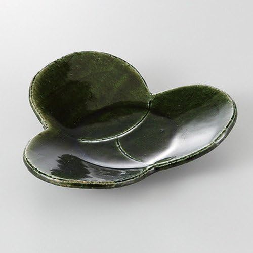 Oribe Three Leaf Plate, 6.7 x 1.4 inches (17 x 3.5 cm), 8.8 oz (250 g), Appetizer Plate, Restaurant, Ryokan, Japanese Tableware, Restaurant, Commercial Use