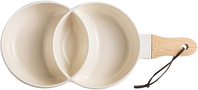 Dinner Plates/Appetizer Plates Ceramic Appetizer Plate, Snack Plate, Seasoning Plate, Tableware, Grid Plate, Salad Plate, Fruit Plate with Handle Bowl Sets,C