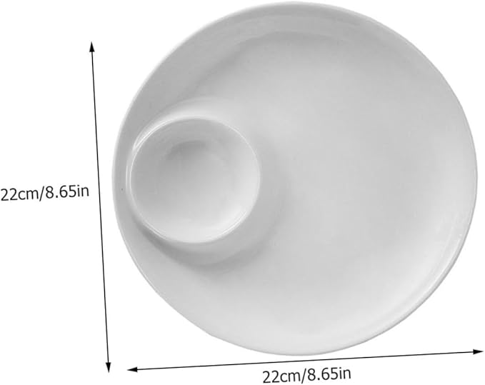 Kichvoe White Ceramic Serving Plate Simple Dessert Dish for Dumplings Sushi and Sauces Home Tableware Easy to Clean Elegant European Style