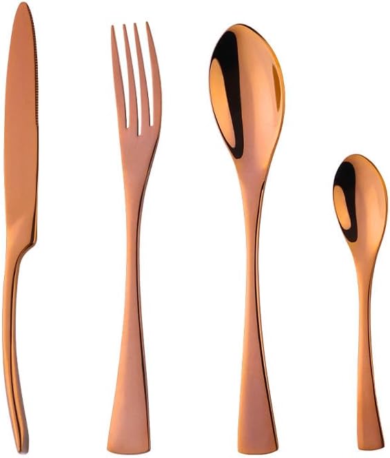 Stainless Steel Flatware serving set,Home Kitchen Eating Tableware Set,Dishwasher Safe,For Home Kitchen Restaurant Hote 4/16/24/32/40/48 Pieces Kaya Knife And Fork Spoon Hotel Home Steak Knife And For