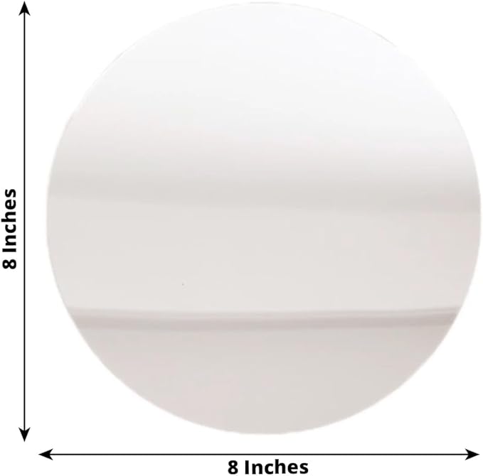 Efavormart 10 Pack Silver Round Acrylic Mirror Tray for Decoration, Circle Candle Plate Centerpiece Bases - 8"
