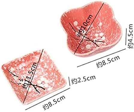 Ceramic Flower Shaped Sauce Dish Sushi Dipping Bowl Appetizer Plates Porcelain Serving Dish Seasoning Dishes,Plum blossom Set of 4 (Assorted)