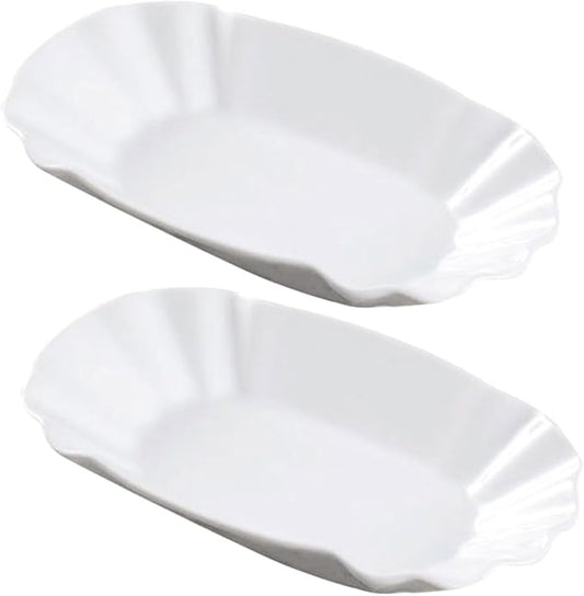 Mobestech 2pcs Creative Porcelain Snack Plates Appetizer and Dessert Dishes for Serving Fruits Salads and Dried Snacks for Home Parties and Gatherings